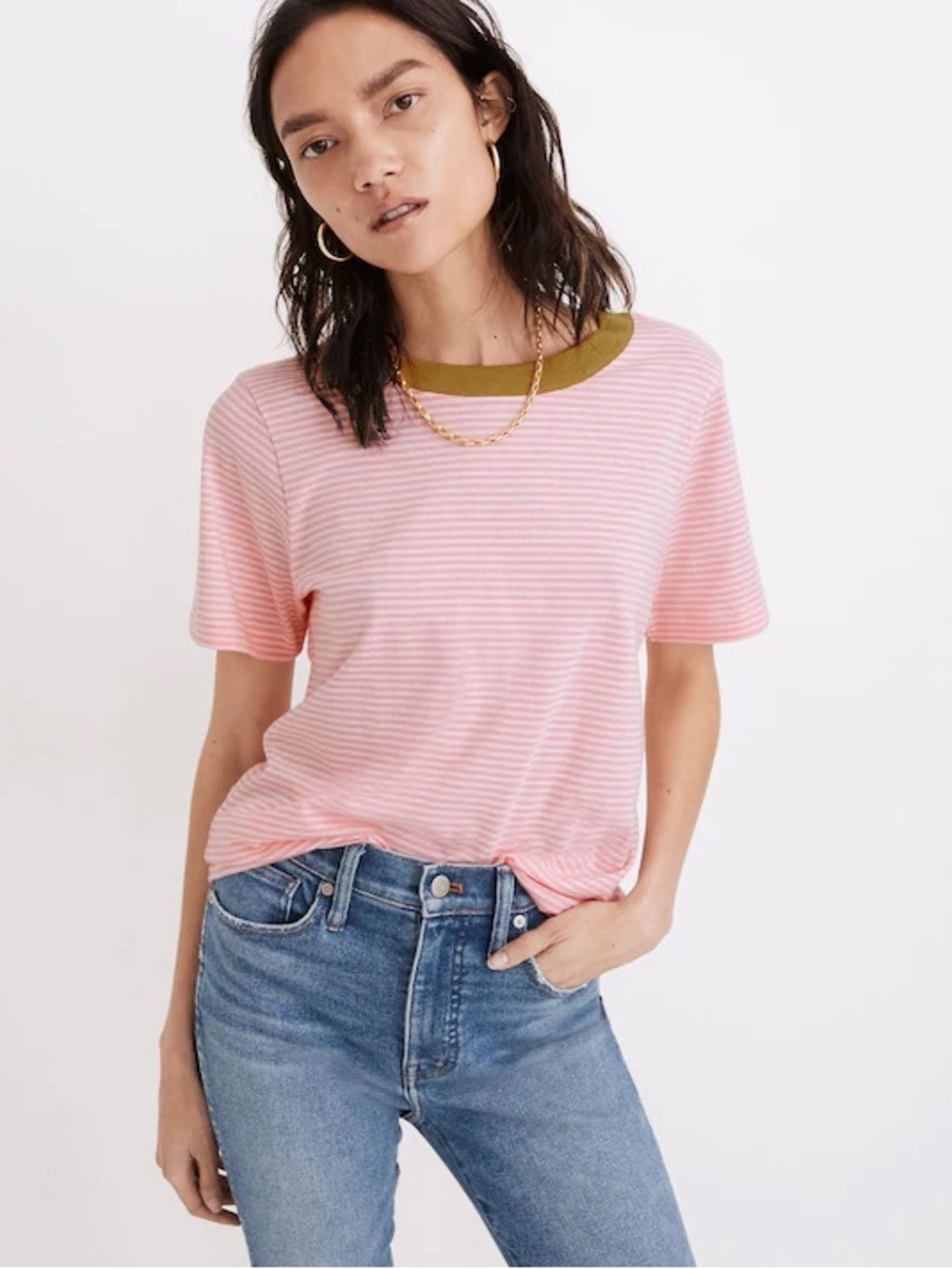 Madewell Supima Cotton Striped Essential Ringer Tee